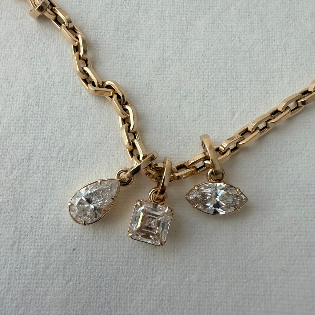 Asscher Diamond Charm