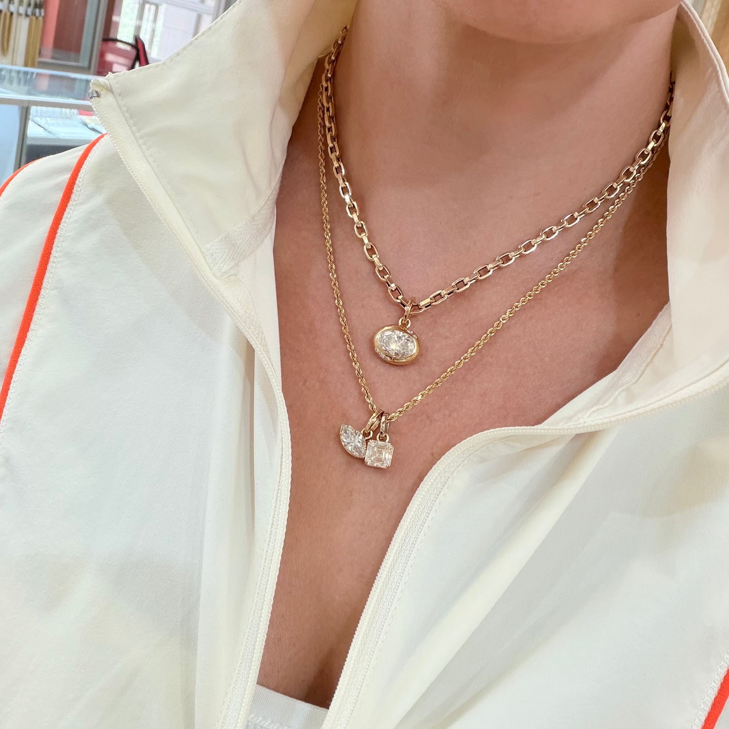 Asscher Diamond Charm