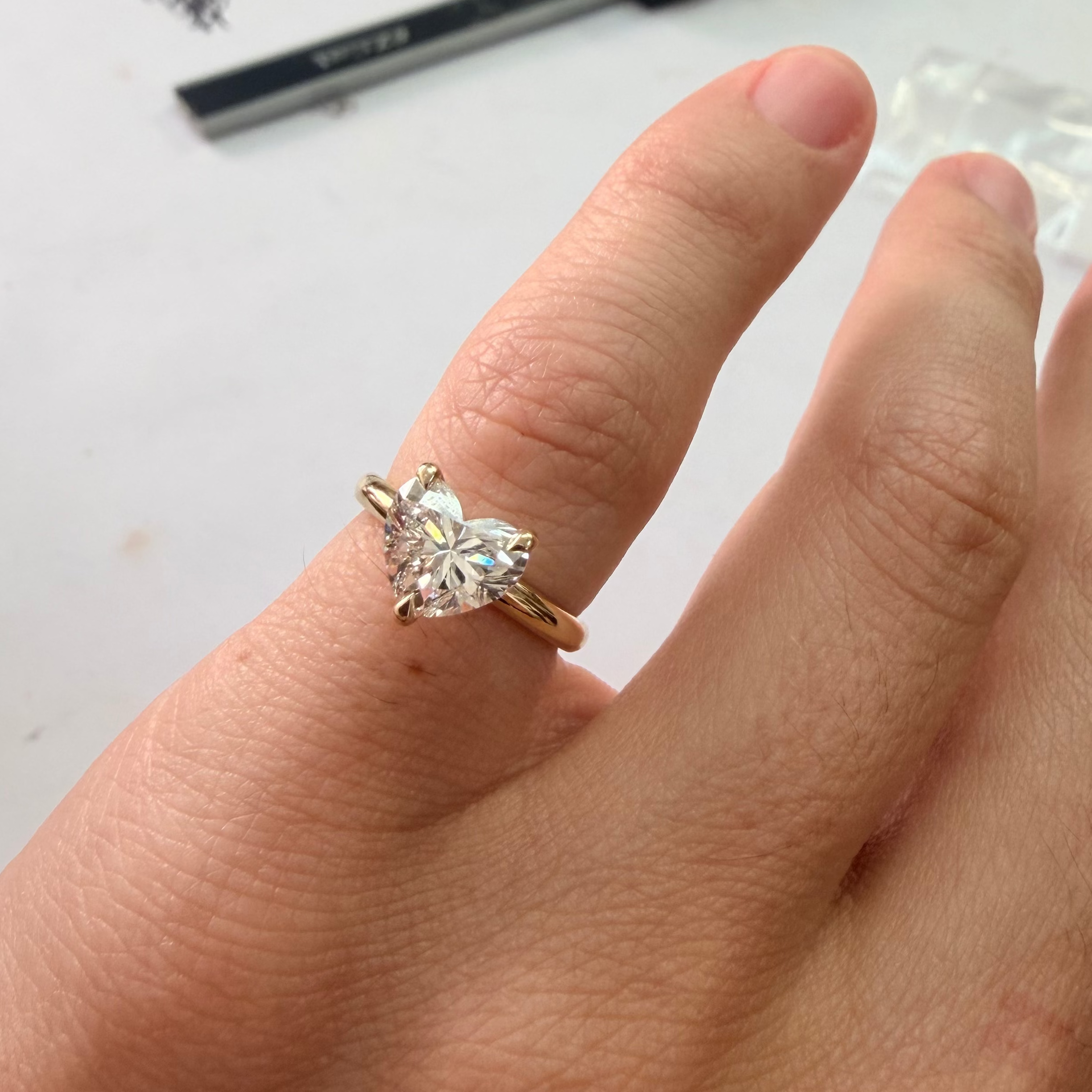 Custom Heart Diamond Ring