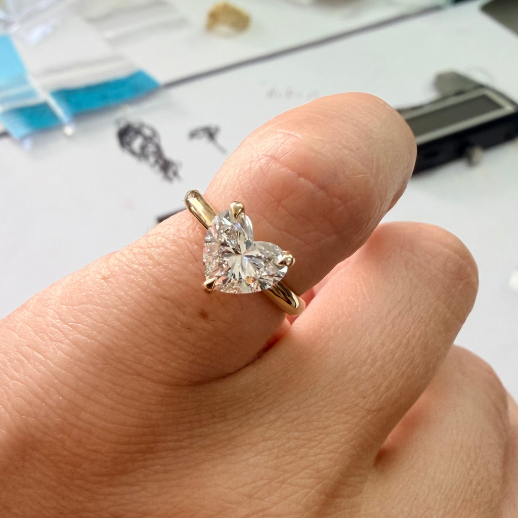 Custom Heart Diamond Ring