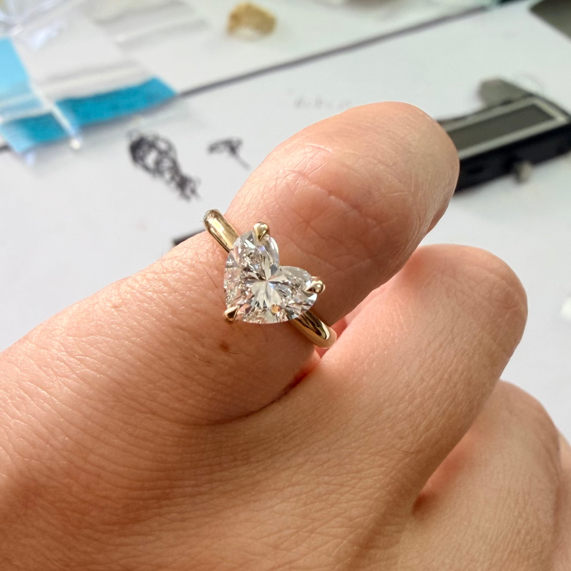 Custom Heart Diamond Ring