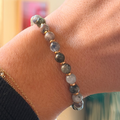 Blue Kyanite & Gold Beaded Bracelet