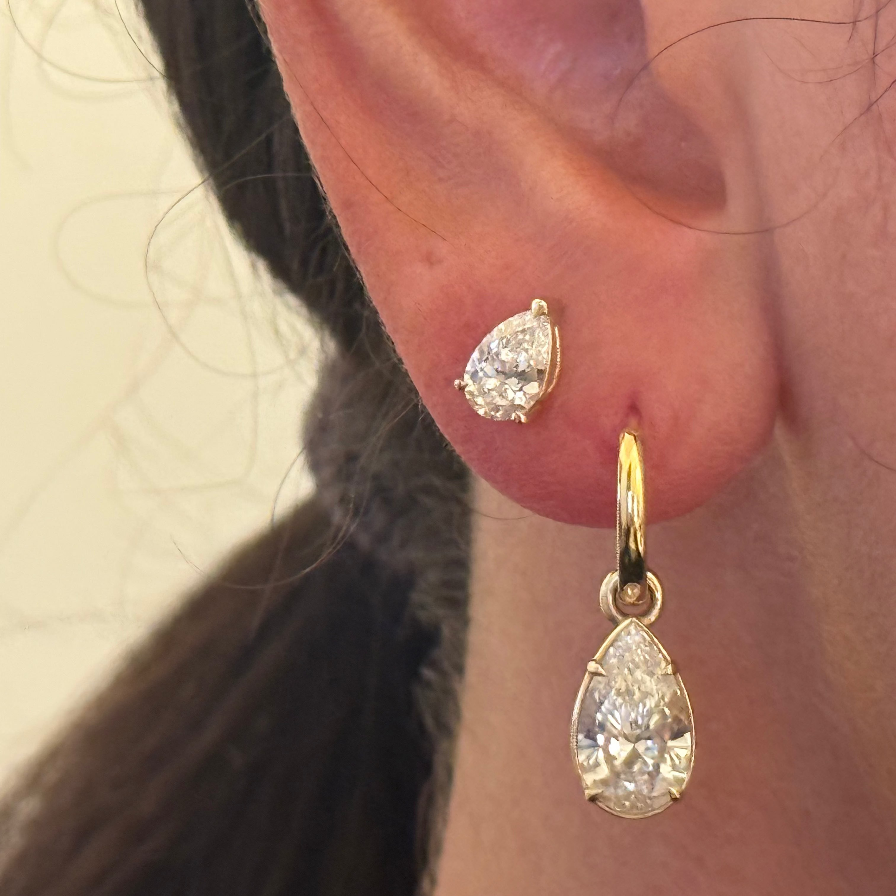 Signature Lab Grown Diamond Pear Studs