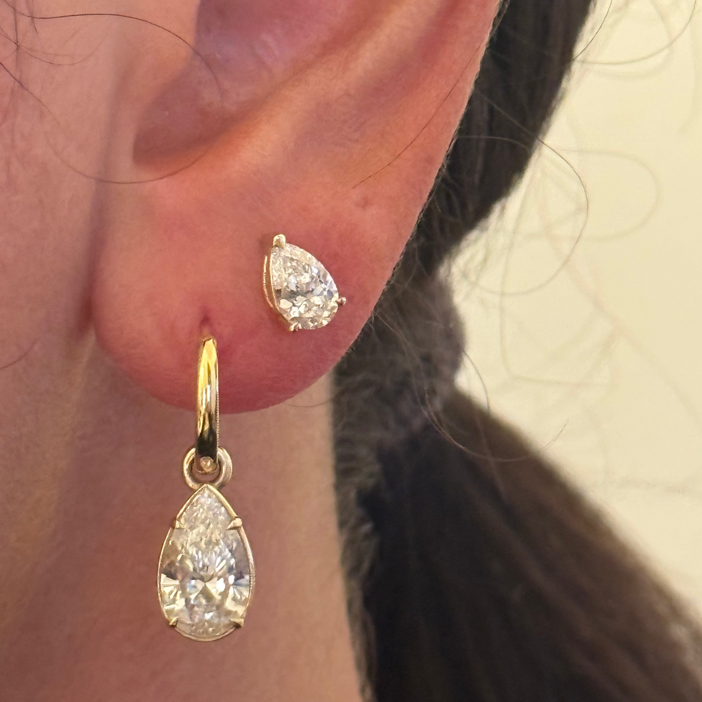 Diamond Charm Hoops