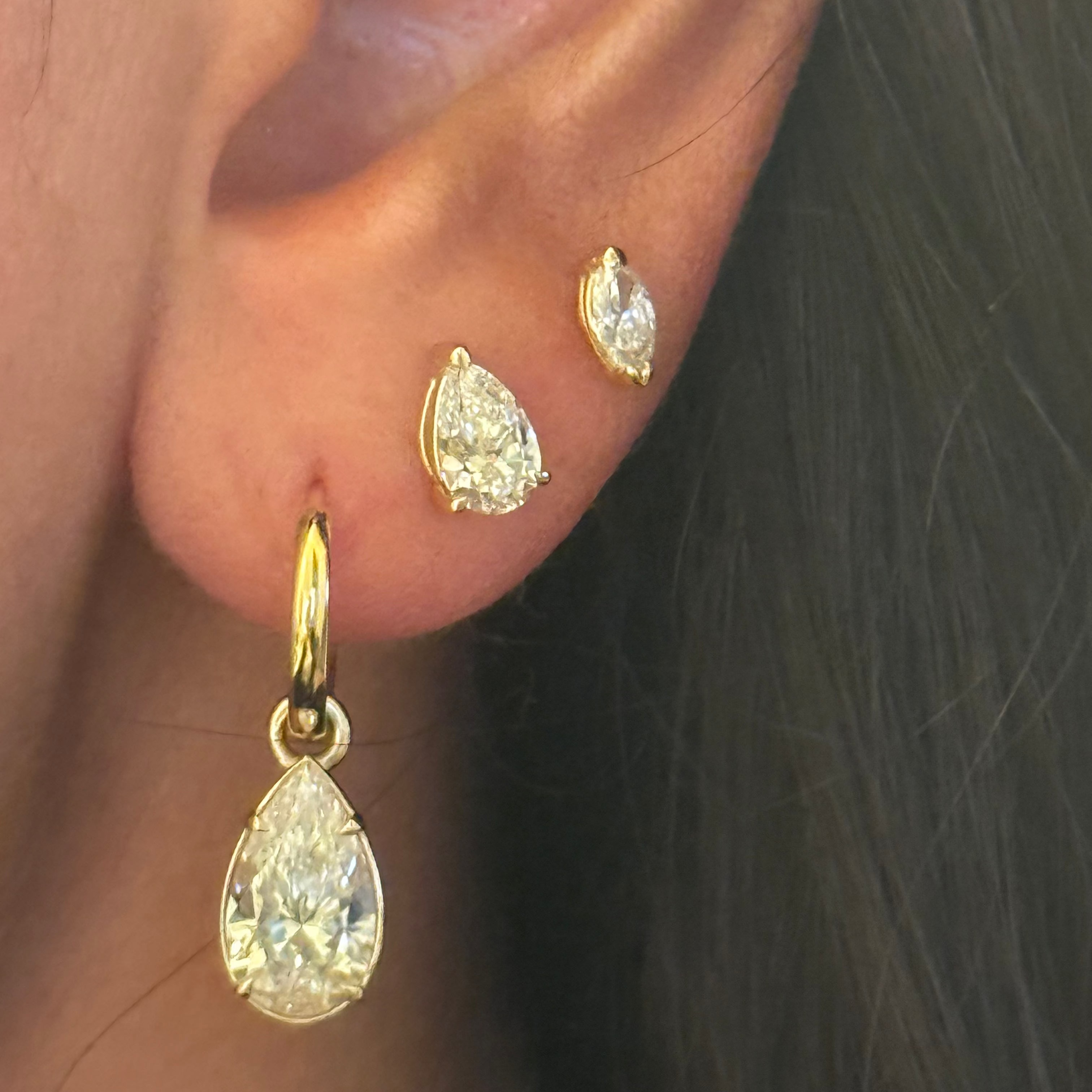 Signature Lab Grown Diamond Pear Studs