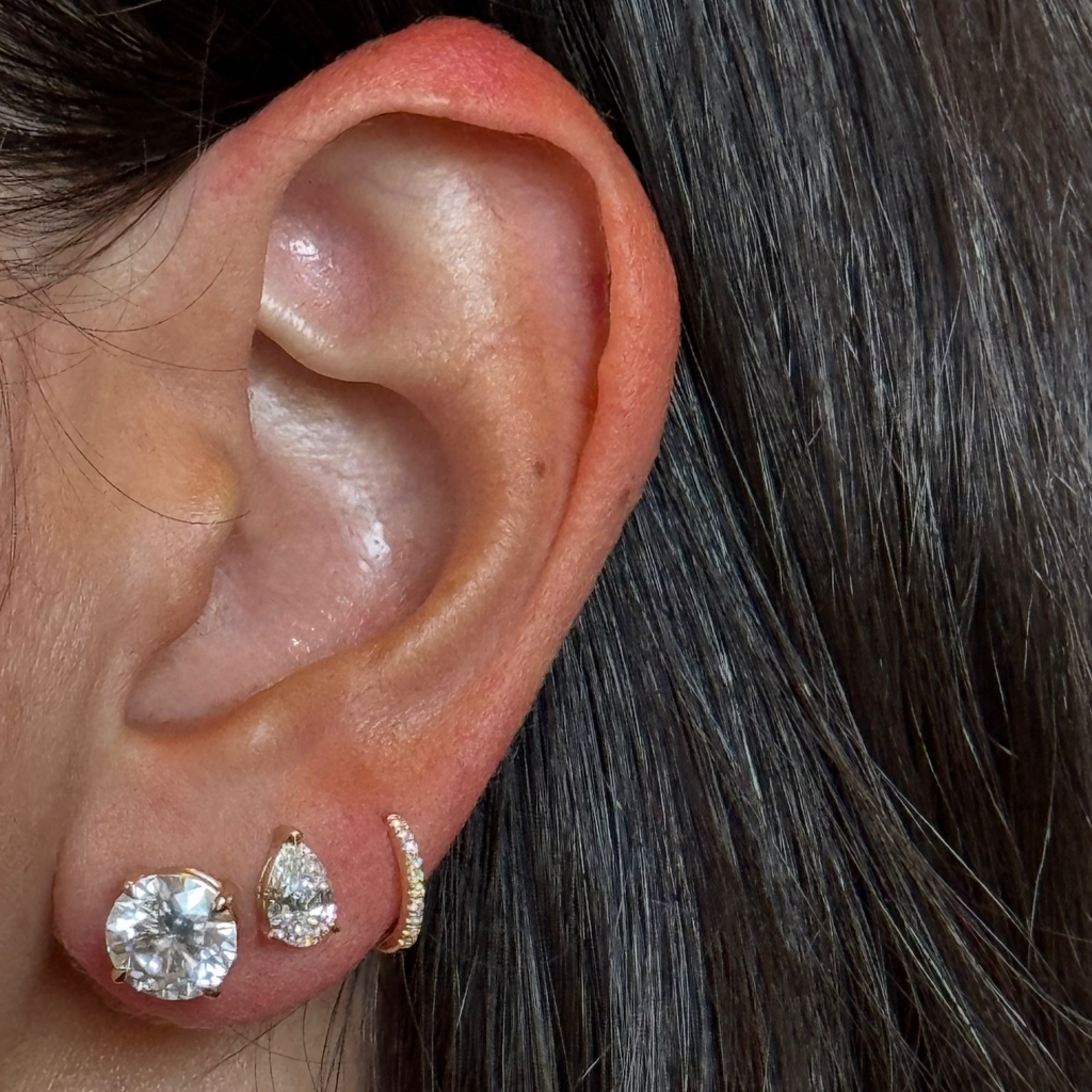 Perfect Pave Huggie Hoops