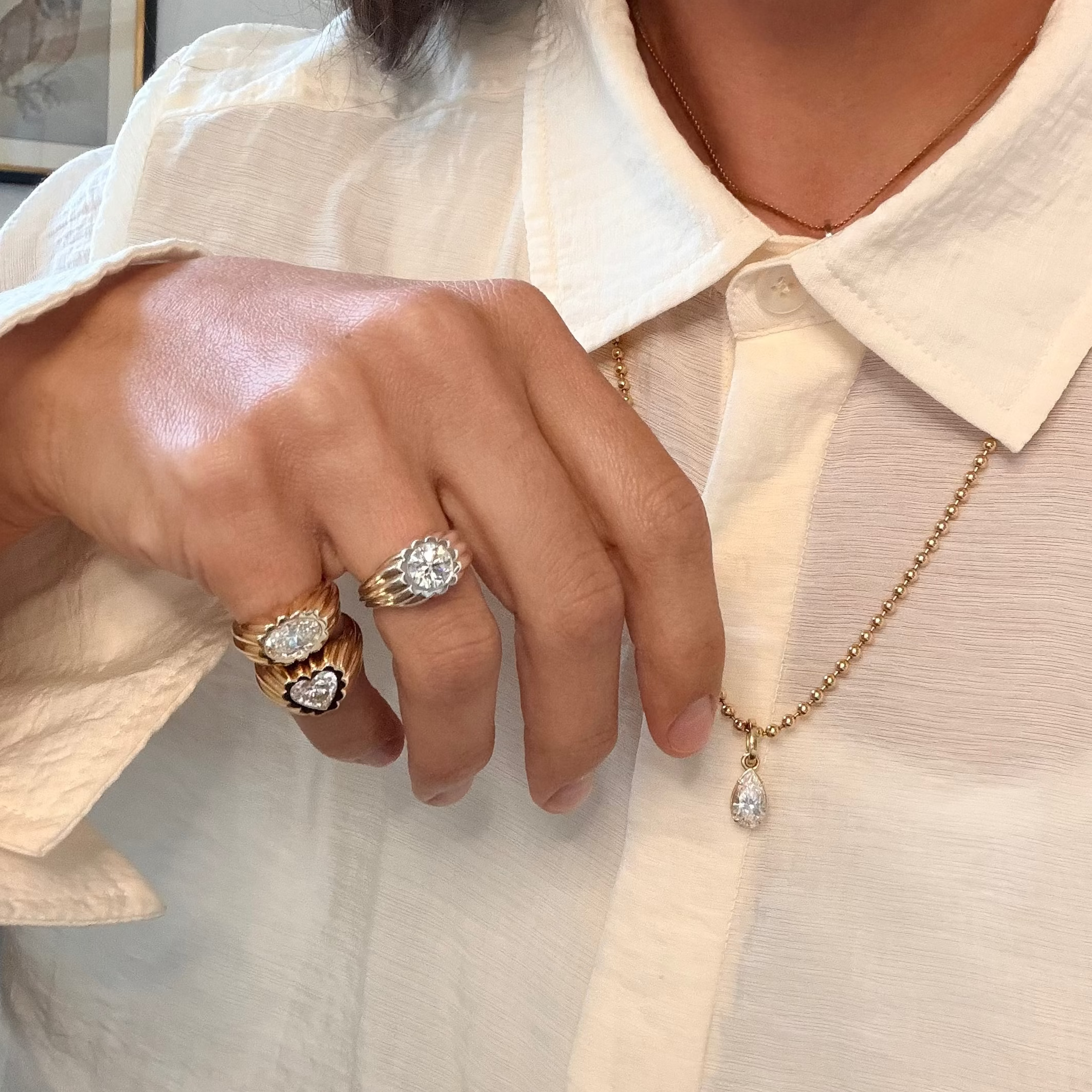 Silver Petal Ring