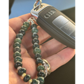 Moss Agate & Yellow Jade Keychain