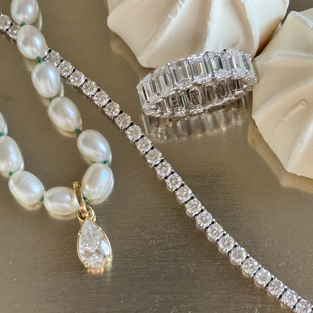 Custom Emerald Cut Diamond Eternity Band