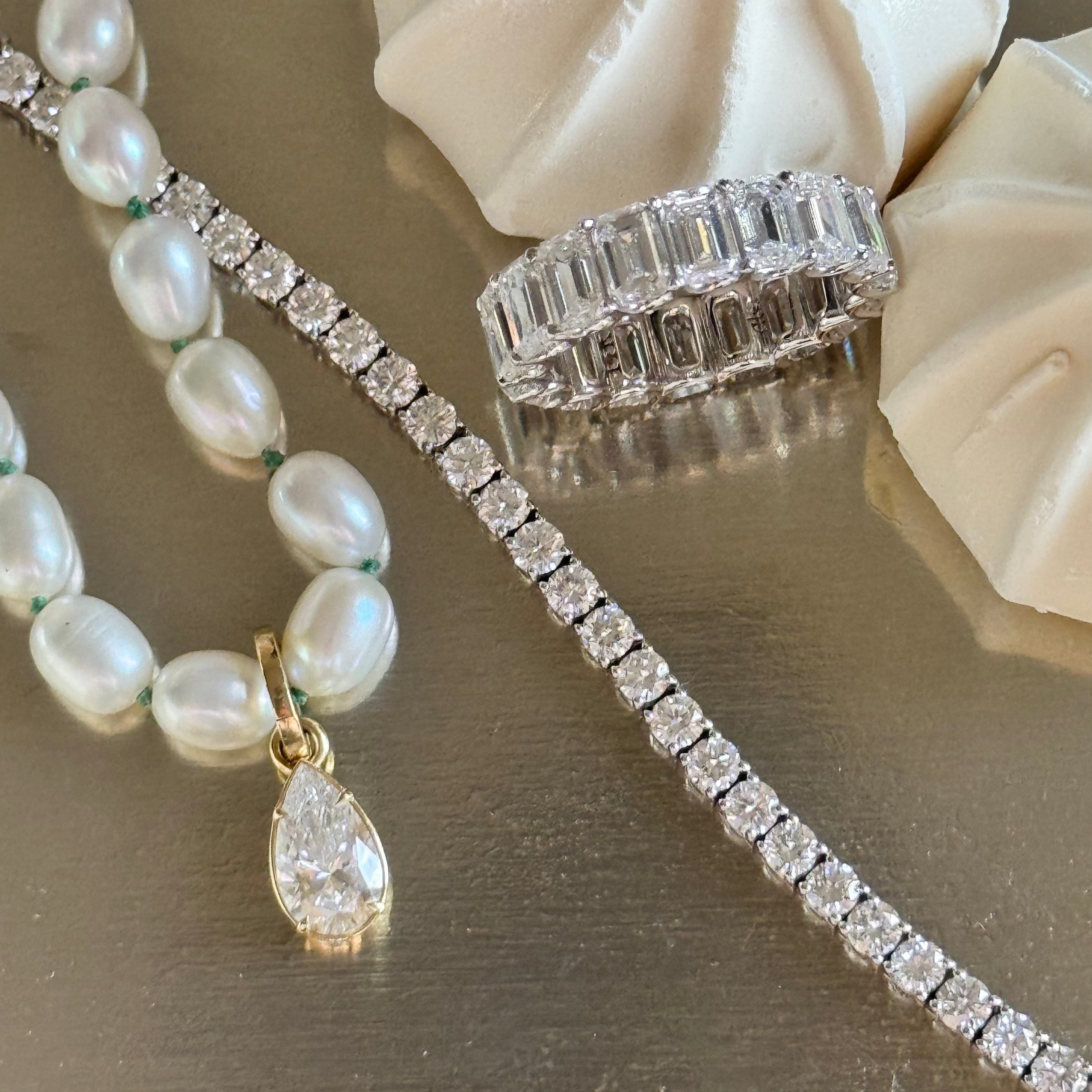 Custom Emerald Cut Diamond Eternity Band