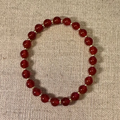 Red Agate & Gold Beaded Bracelet