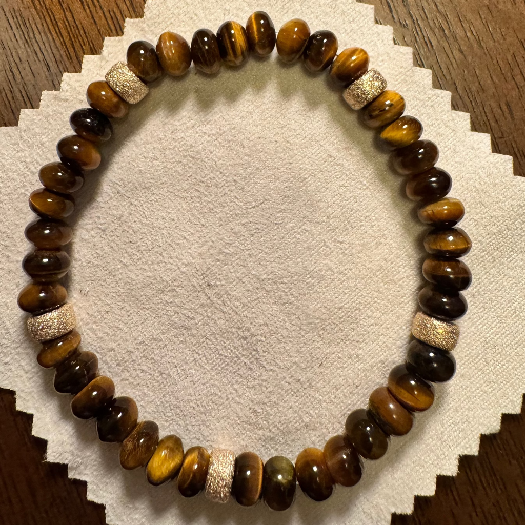 Tiger's Eye & Gold Bead Bracelet