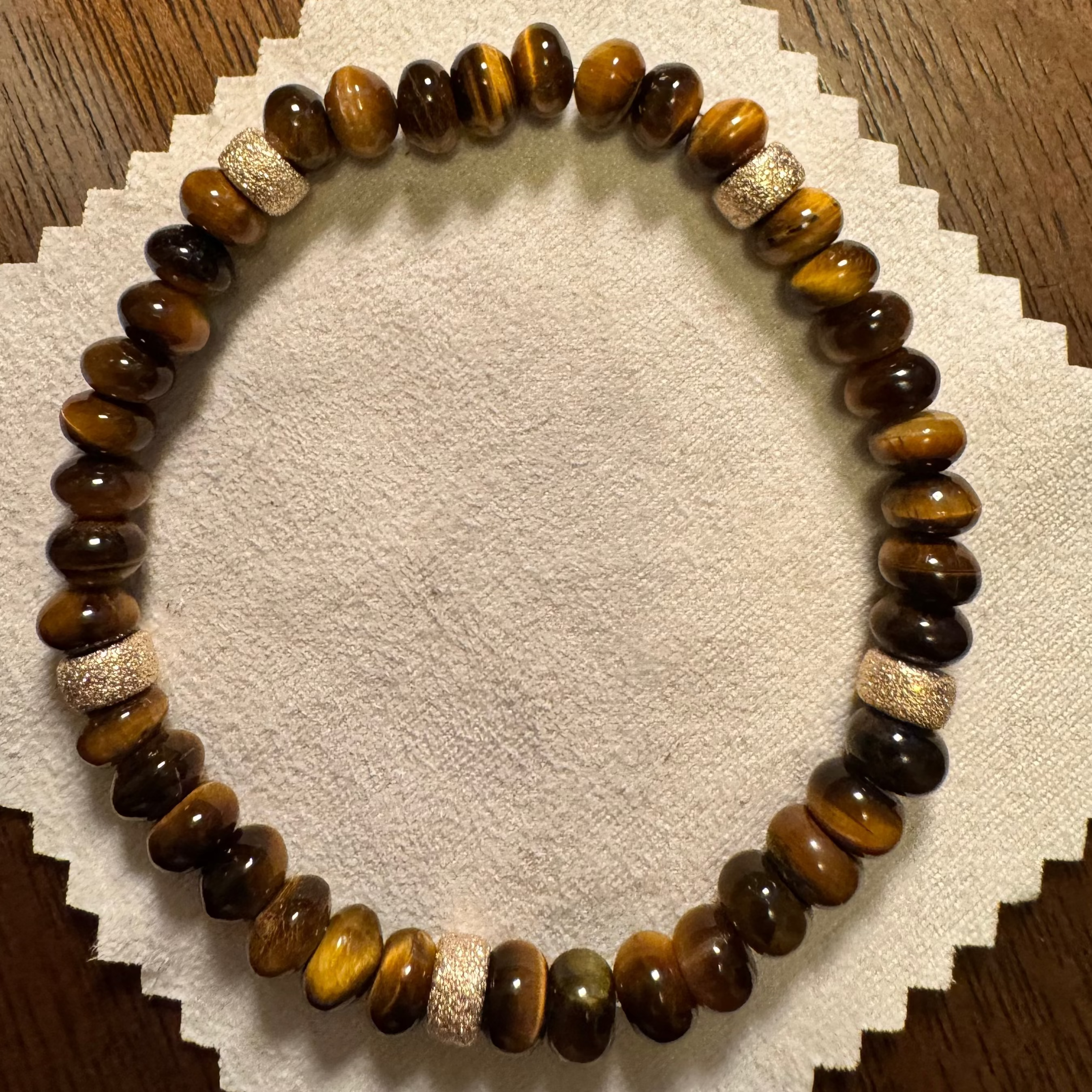 Tiger's Eye & Gold Bead Bracelet