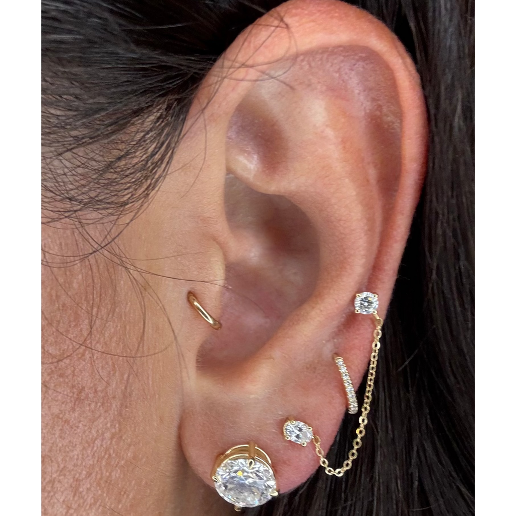 Double Diamond Chain Earring