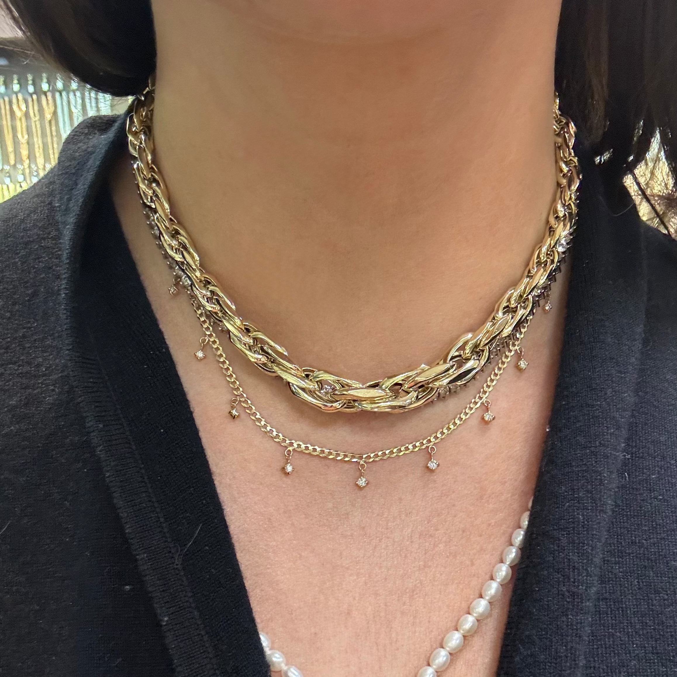 11 Stone Diamond Shaker Necklace