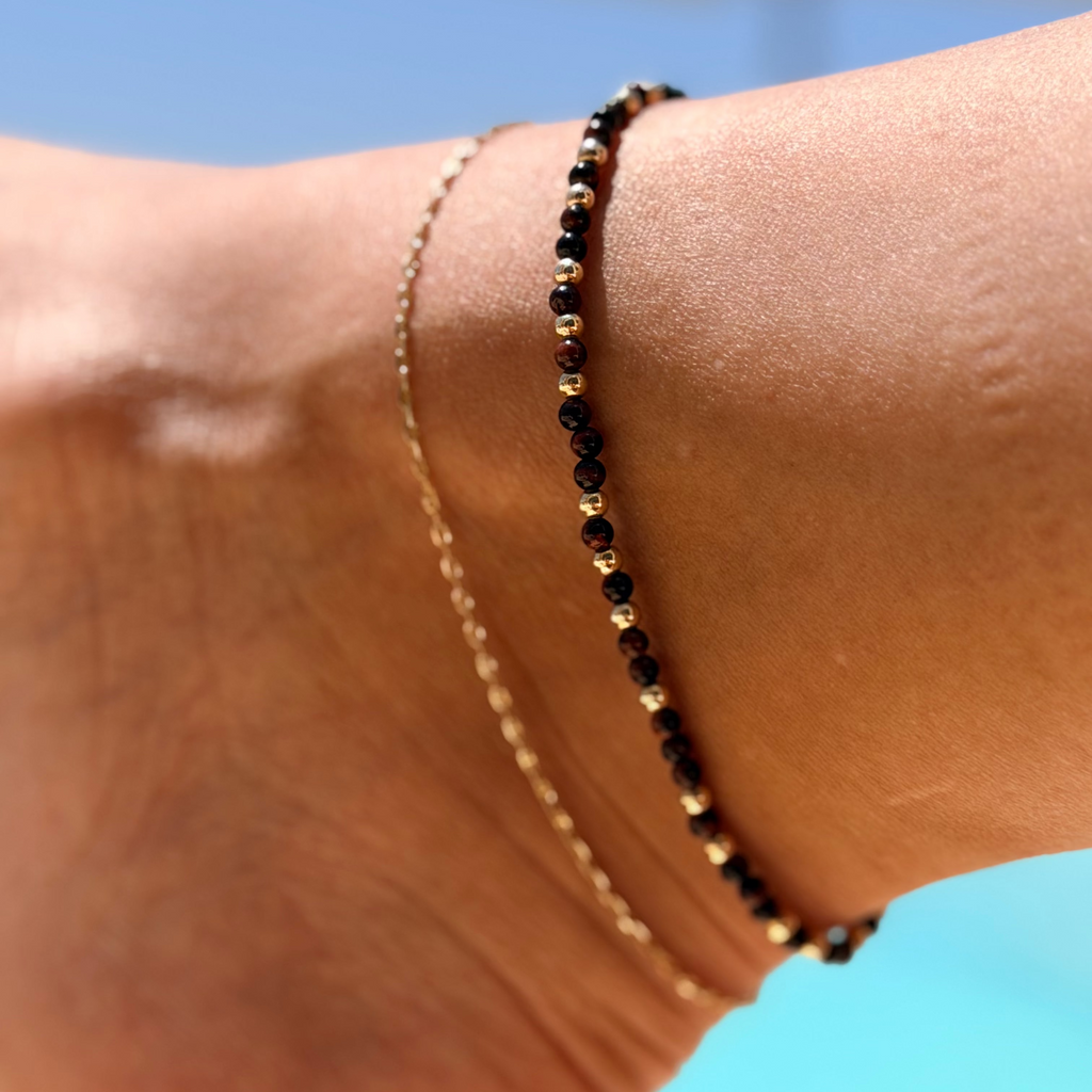 Red Tigers Eye Anklet