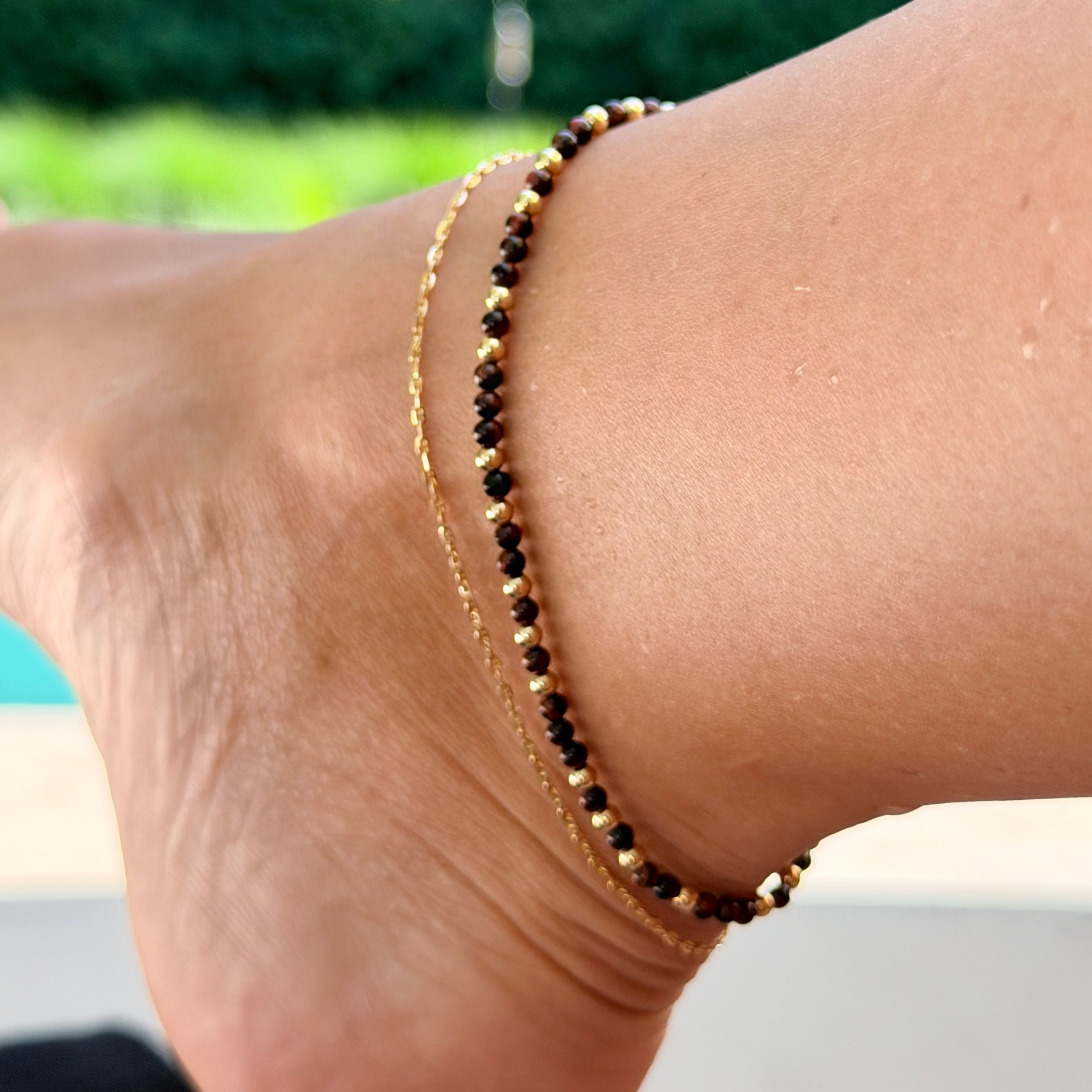 Red Tigers Eye Anklet
