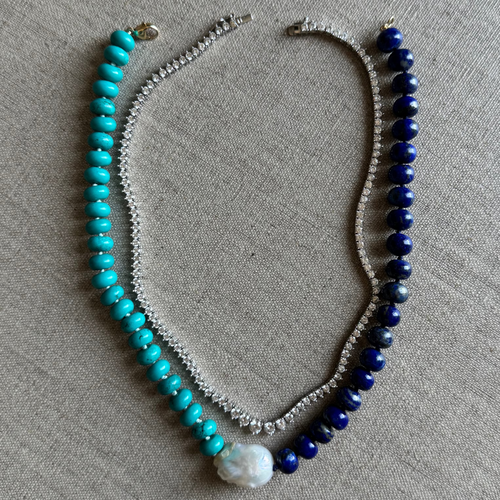 Baroque Collar in Turquoise & Lapis