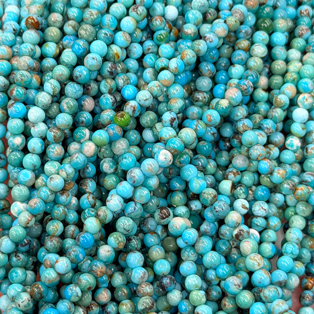 Turquoise & Gold Beaded Anklet