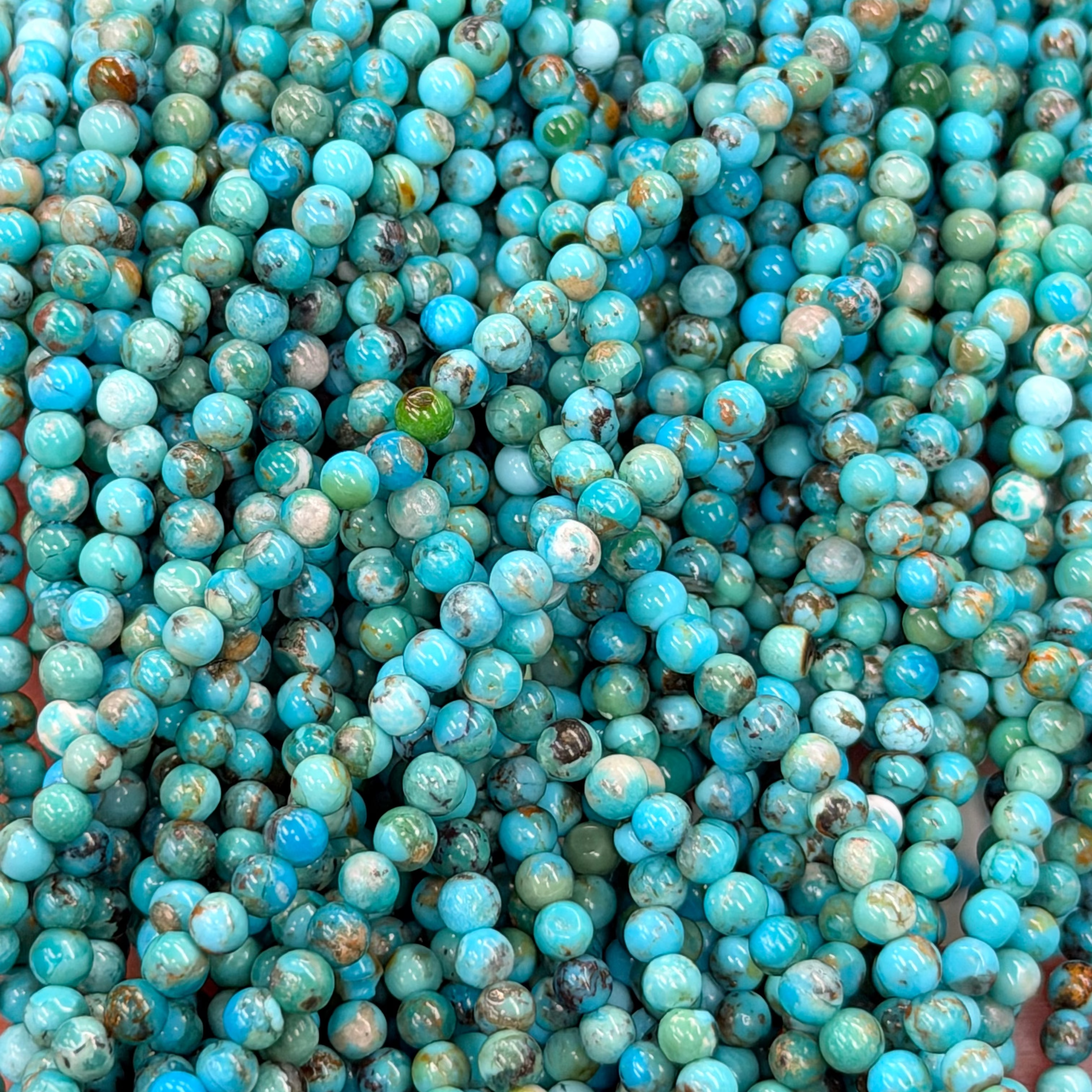 Turquoise & Gold Beaded Anklet