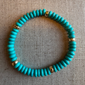 Turquoise & Gold Rondelle Bracelet