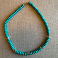 Turquoise & Gold Rondelle Necklace