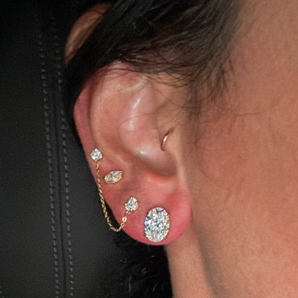 Oval Lab Grown Diamond Stud Earrings