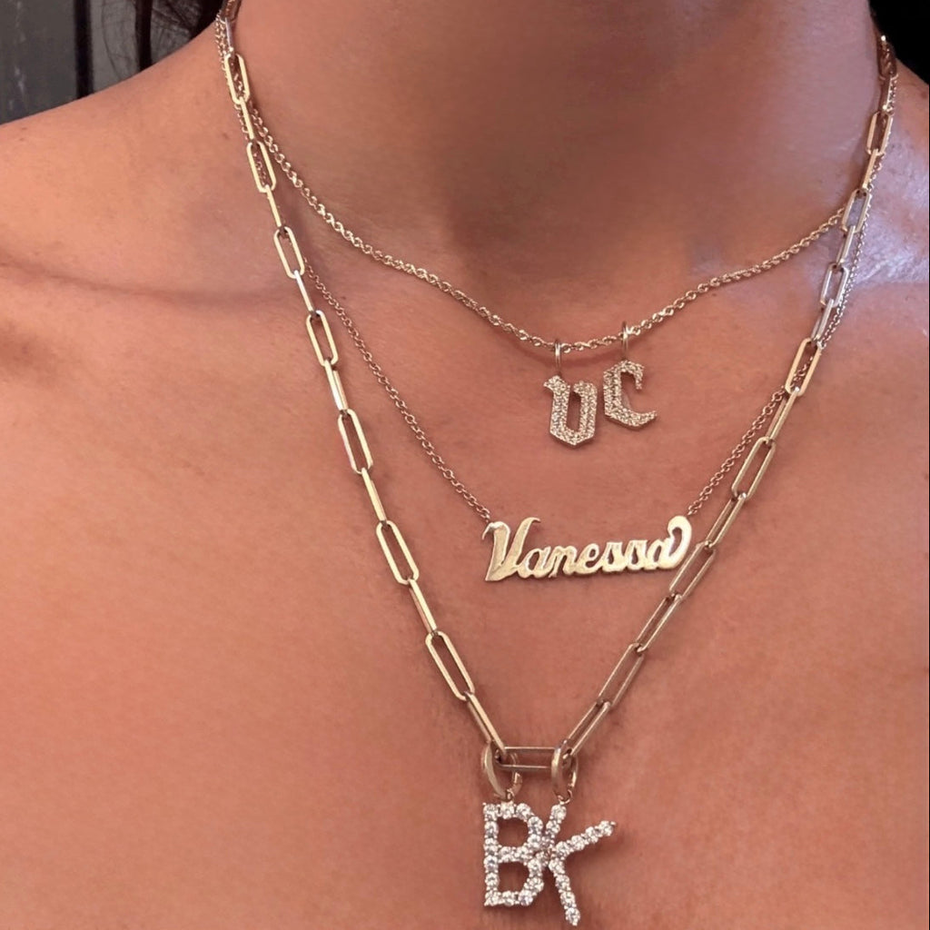 Diamond Alphabet Charms