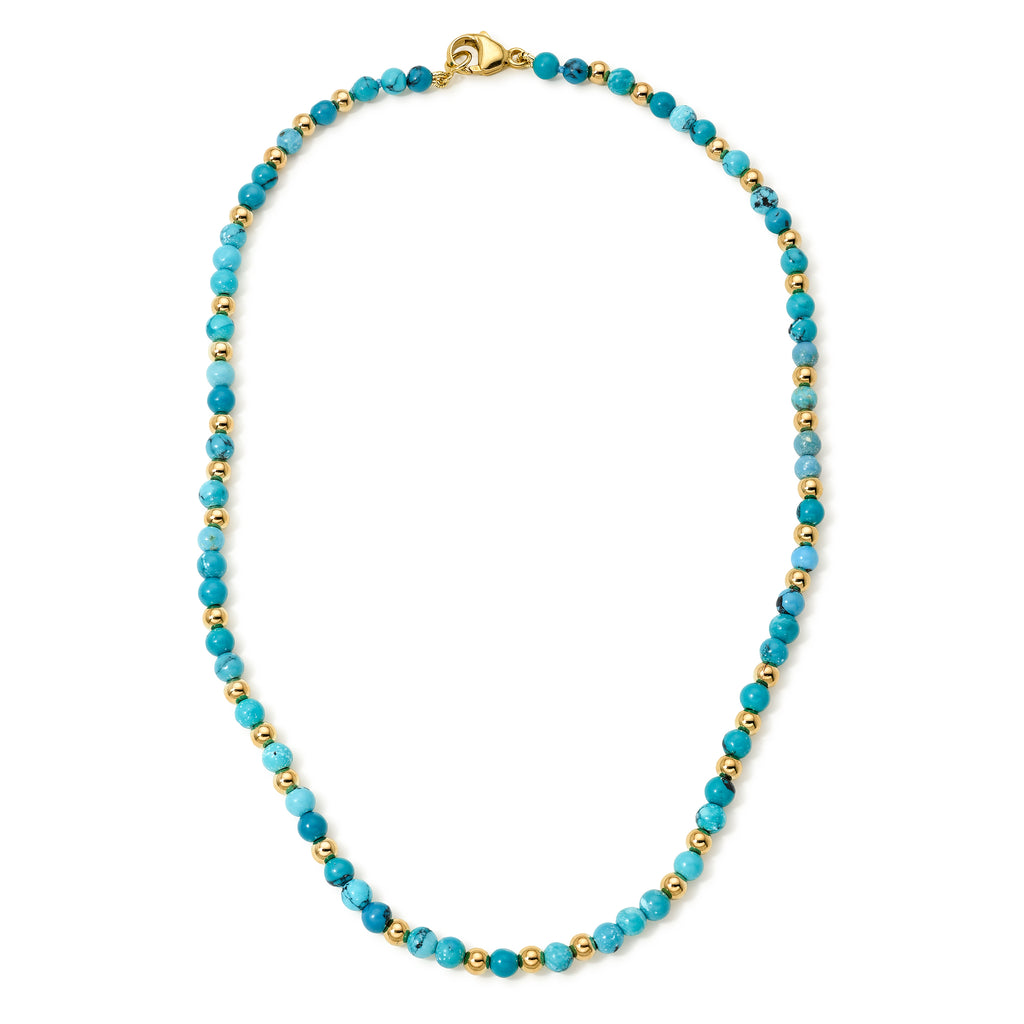 Turquoise & Gold Beaded Necklace