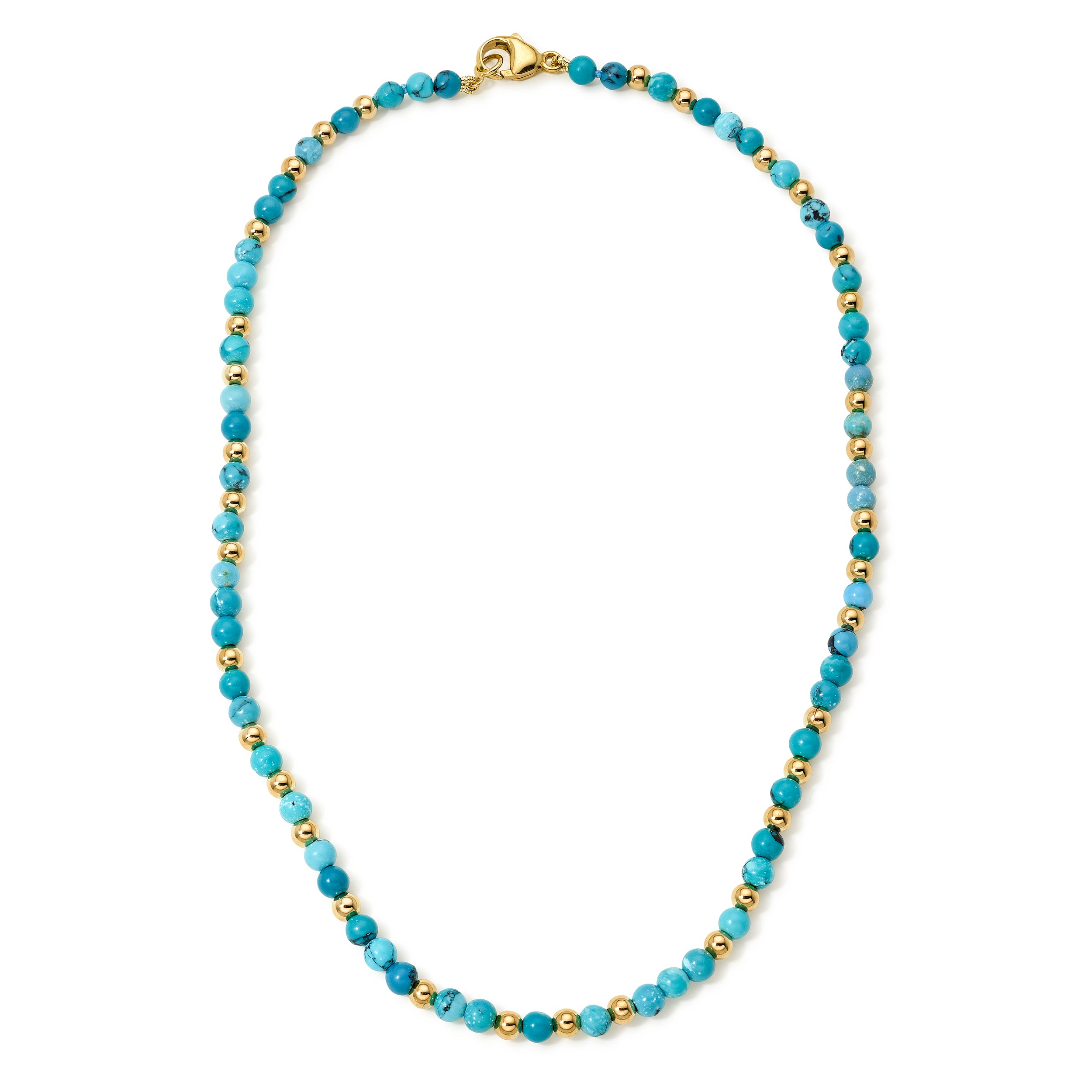 Turquoise & Gold Beaded Necklace