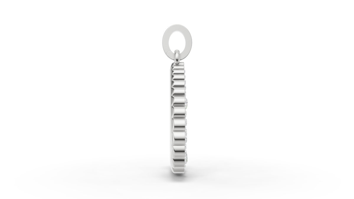 Silver Jumbo Domed Petal Horseshoe Charm