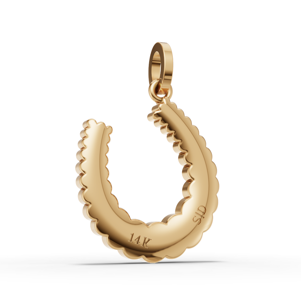 Jumbo Domed Petal Horseshoe Charm