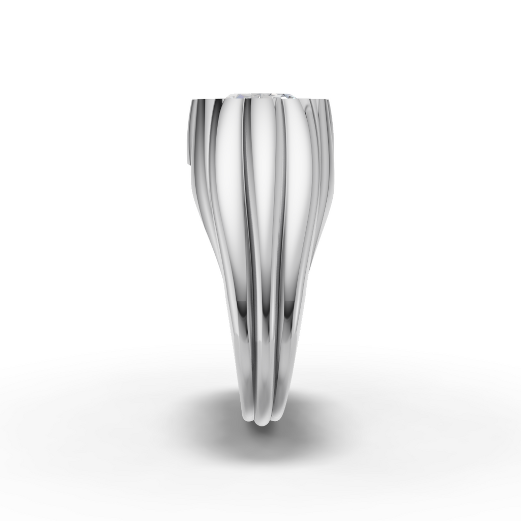 Silver Oval Petal Ring