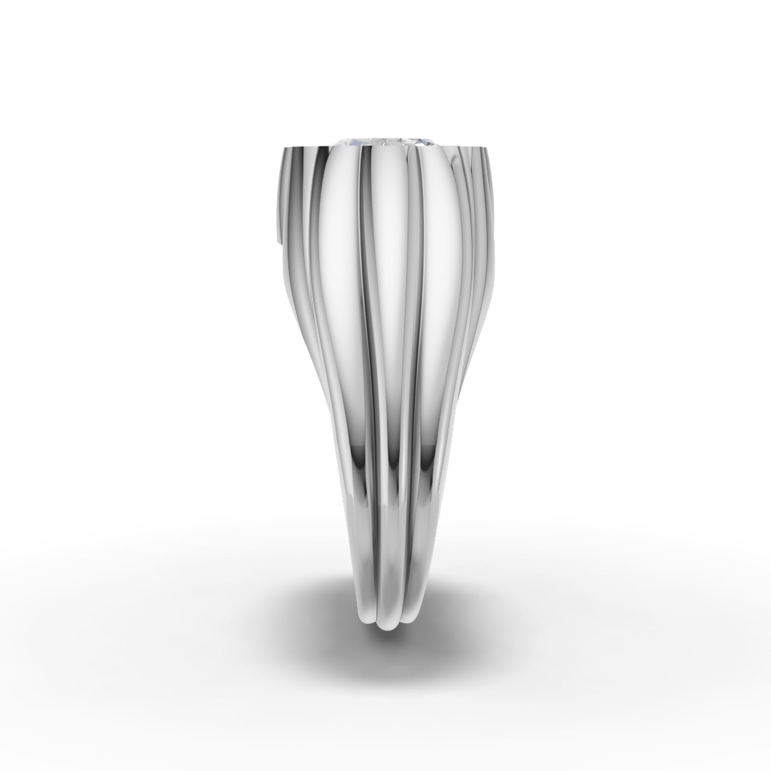 Silver Oval Petal Ring