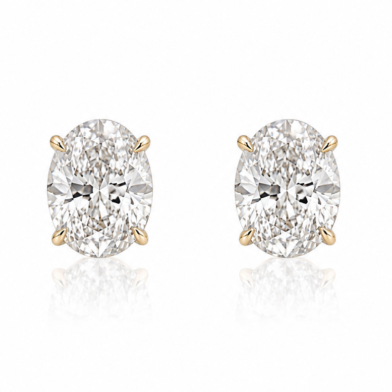 Oval Lab Grown Diamond Stud Earrings