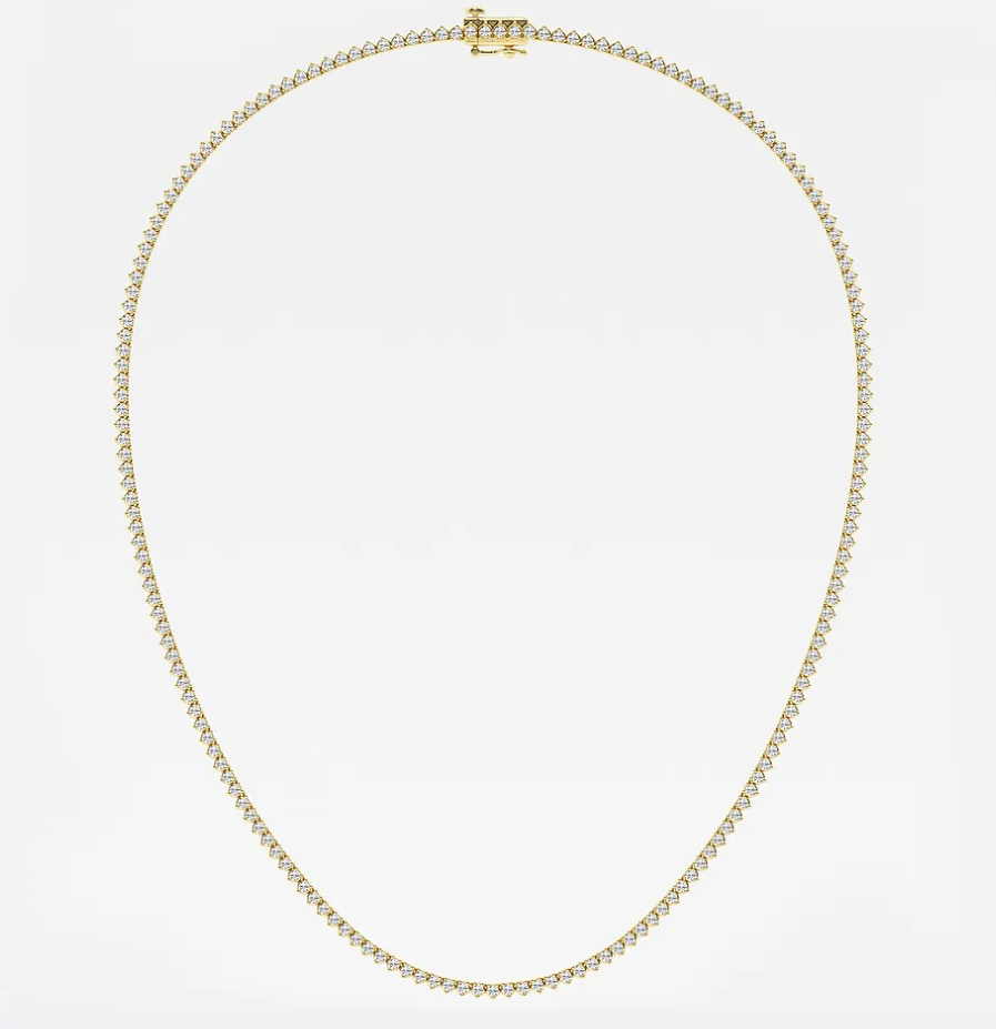3 Prong Lab Diamond Tennis Necklace