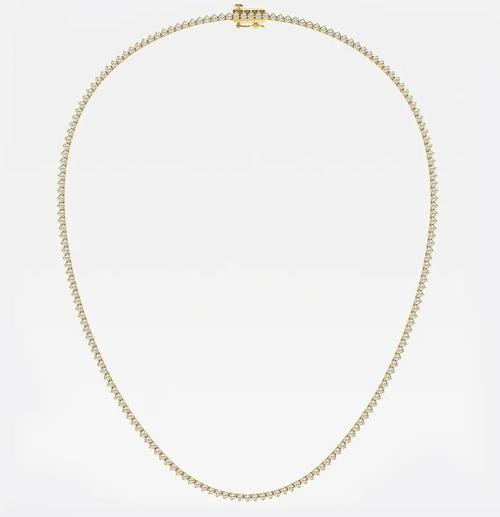 3 Prong Lab Diamond Tennis Necklace