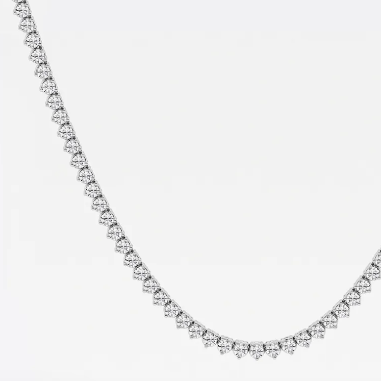 3 Prong Lab Diamond Tennis Necklace