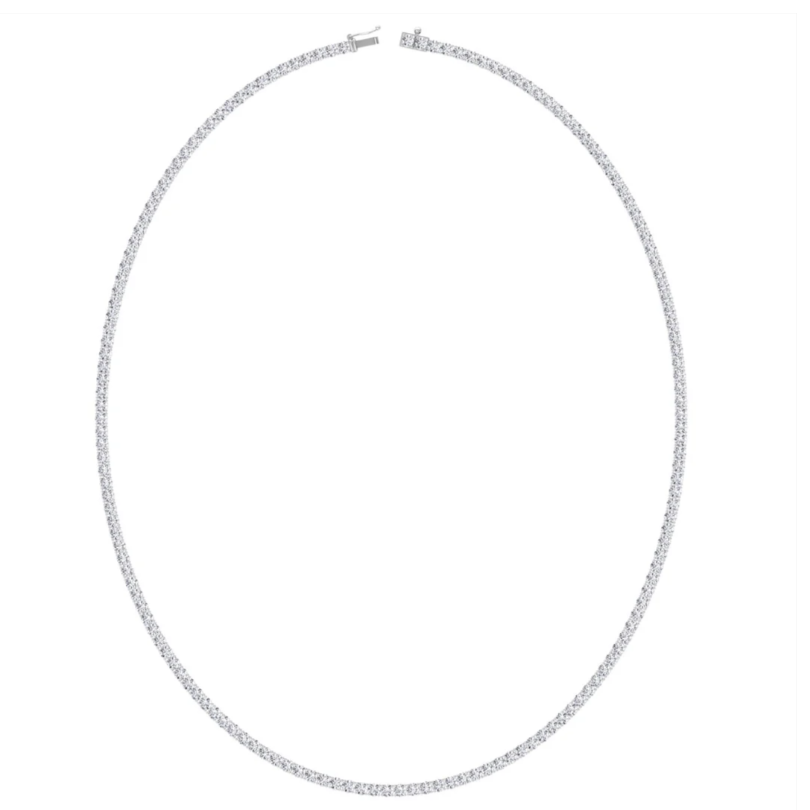 Petite 4 Prong Lab Diamond Tennis Necklace