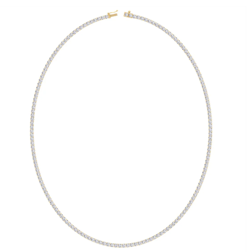 Petite 4 Prong Lab Diamond Tennis Necklace