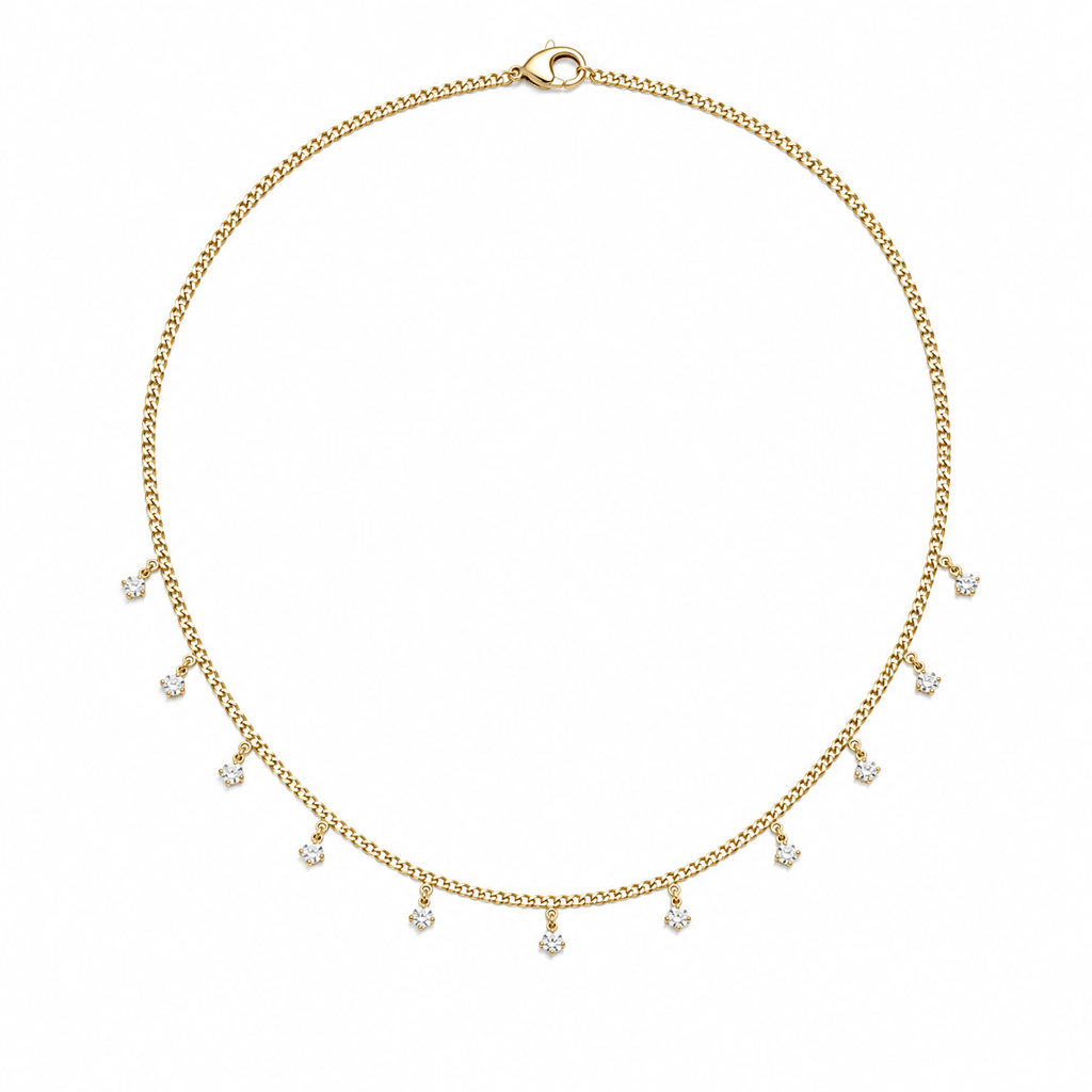 11 Stone Diamond Shaker Necklace