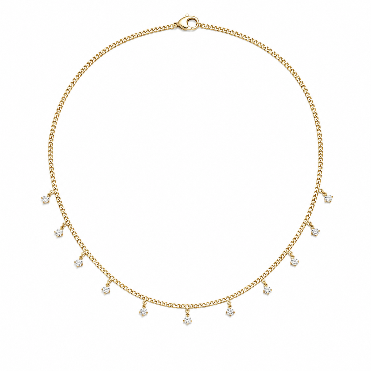 11 Stone Diamond Shaker Necklace