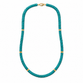 Turquoise & Gold Rondelle Necklace
