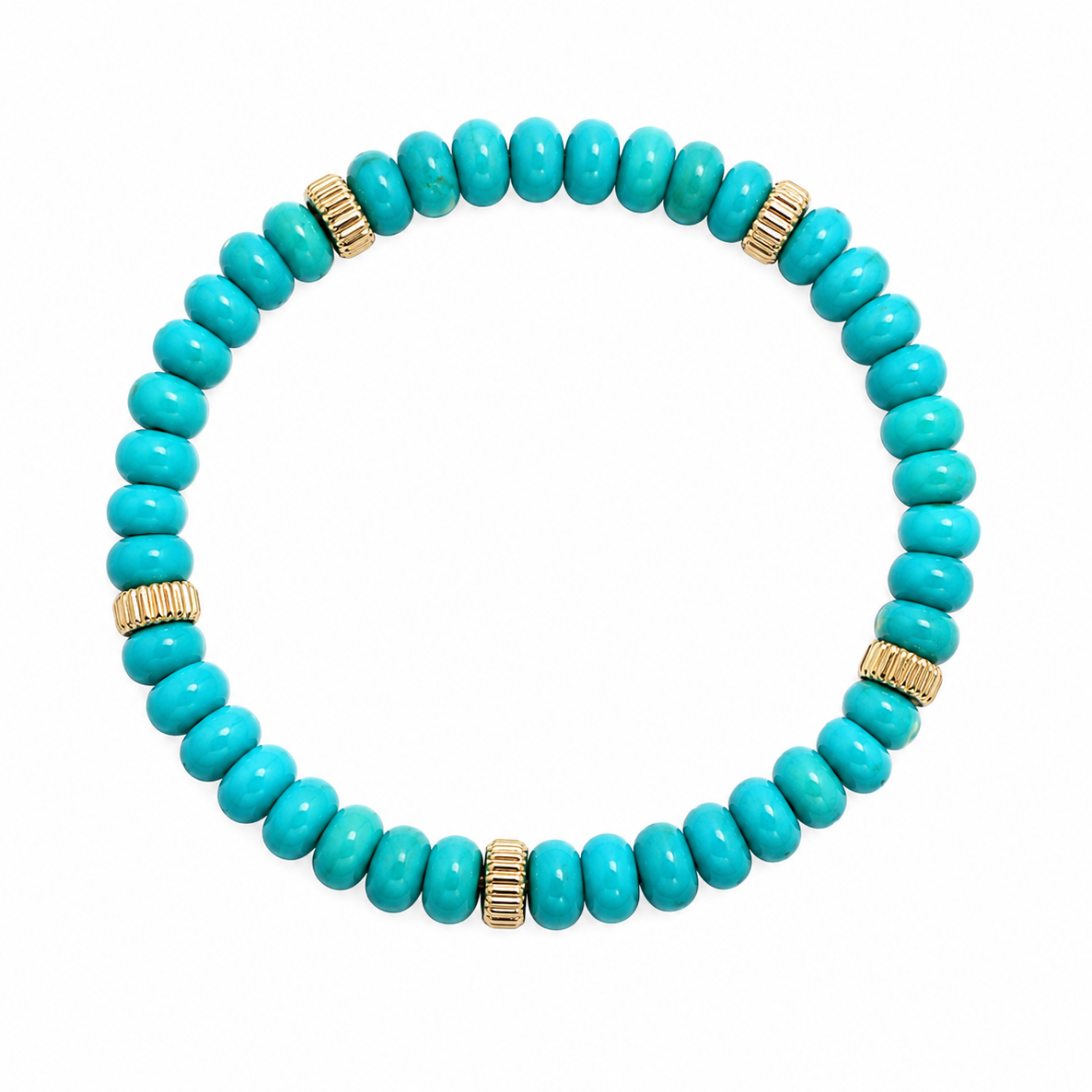 Turquoise & Gold Rondelle Bracelet