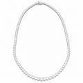 Graduated 3 Prong Lab Diamond Tennis Necklace
