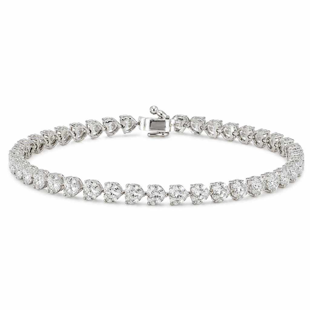 Heart Diamond Tennis Bracelet