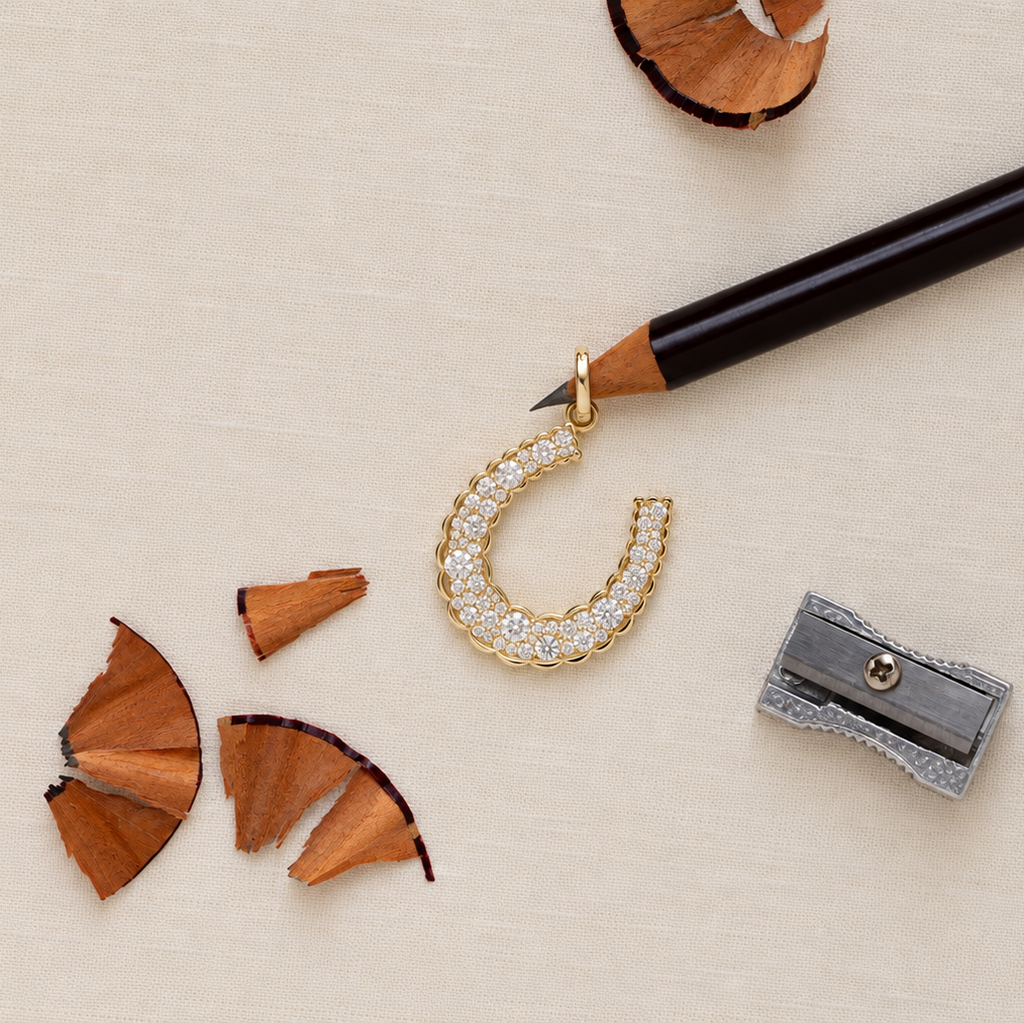 Jumbo Domed Petal Horseshoe Charm