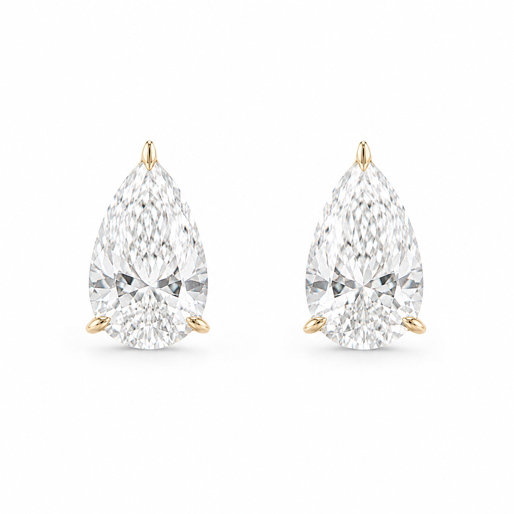 Lab Grown Pear Diamond Stud Earrings