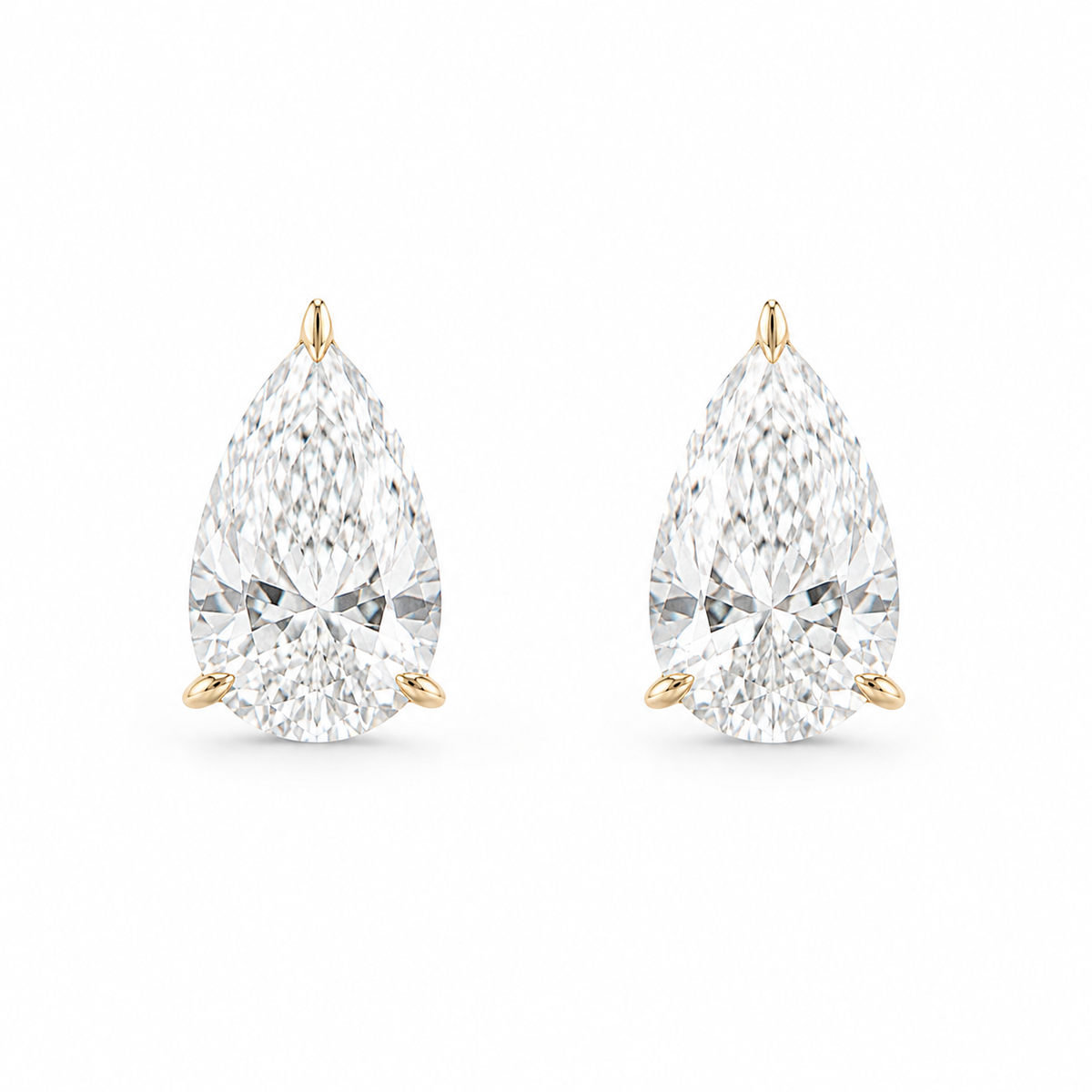 Lab Grown Pear Diamond Stud Earrings