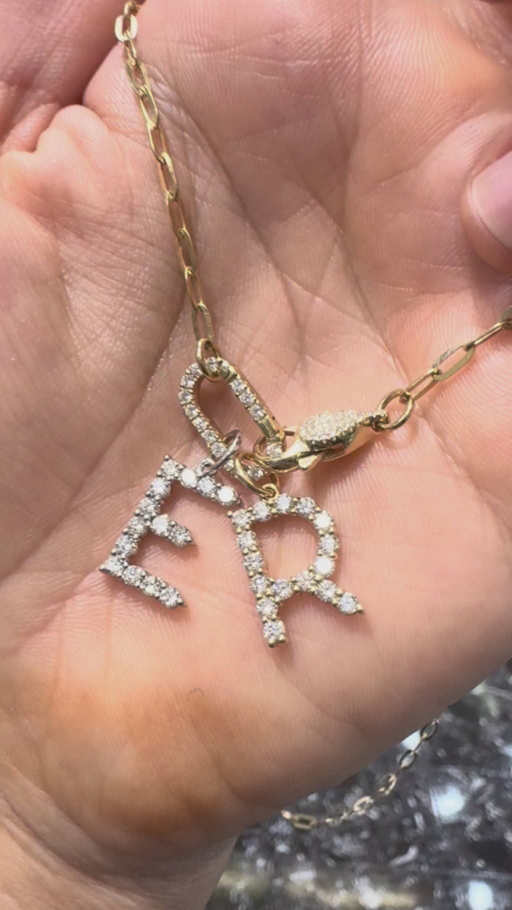 Diamond Alphabet Charms